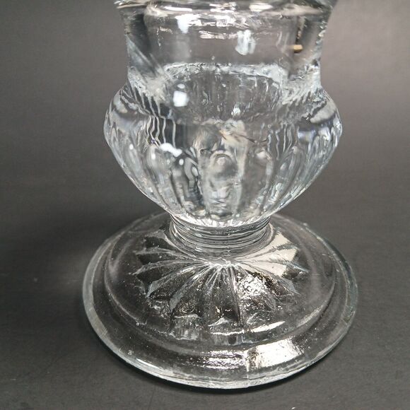 Vintage Clear Glass Tapered Candle Holder 2.5"Candlestick Colonial Candle Taiwan - Picture 2 of 6